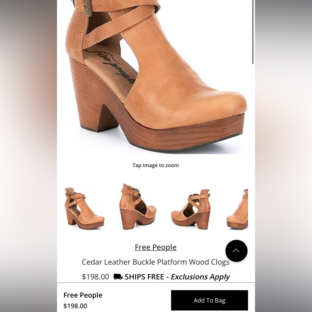 Free People Cedar Clogs with Western Buckles